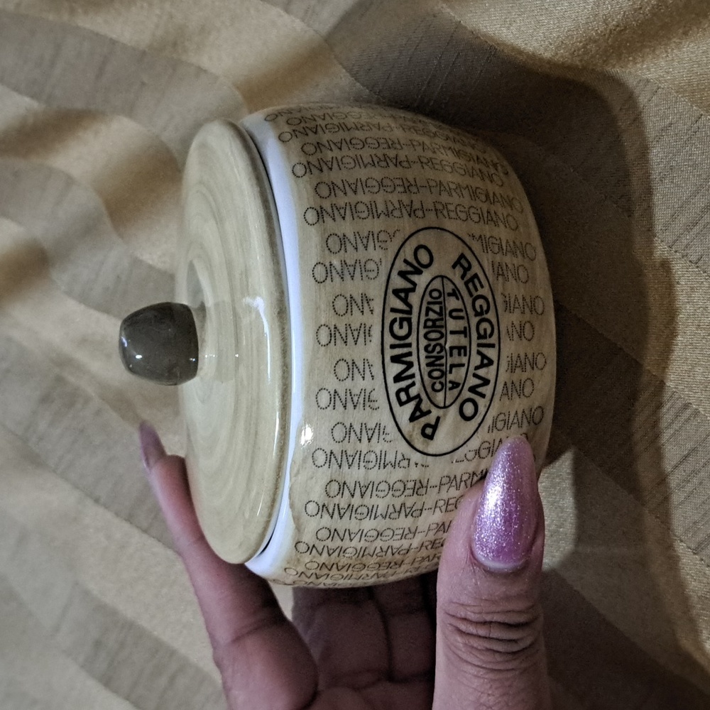 VINTAGE CHEESE BOWL WITH LID PARMIGIANO REGGIANO